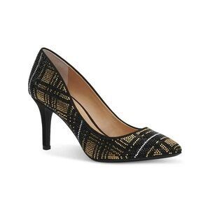 **BRAND NEW** INC International Concepts Black and Gold Art Deco Heels